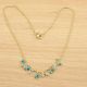 Quartz & Chalcedony beaded necklace, Brass with 22kp gold plated jewelry